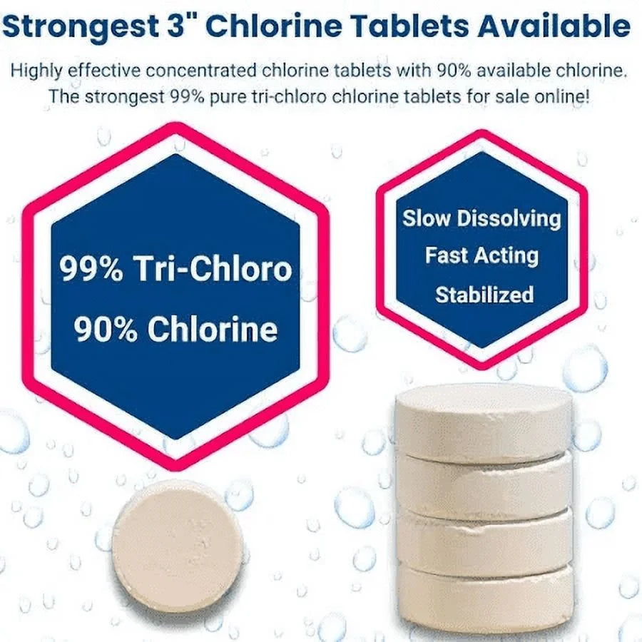 50 LBS Pool & Spa Chlorine Tablets Pool Supplies 50 Pounds 3 Inch Chlorine Stabilizer Hot Tubs Bathtub Chlorinating Tablets