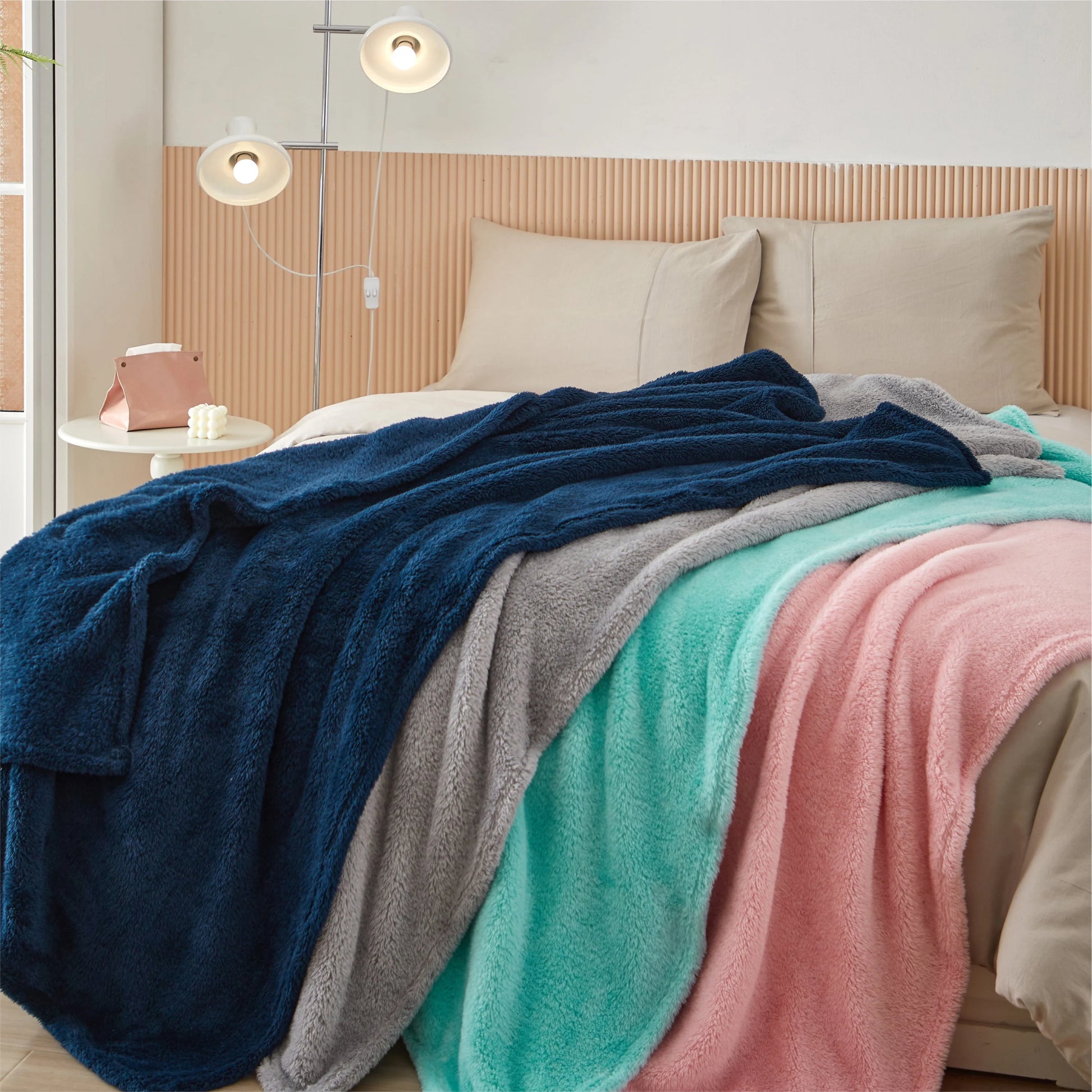 Your Zone Pink, Soft, Oversized, Fuzzy Throw Blanket for Kids, 72 x 50 inches