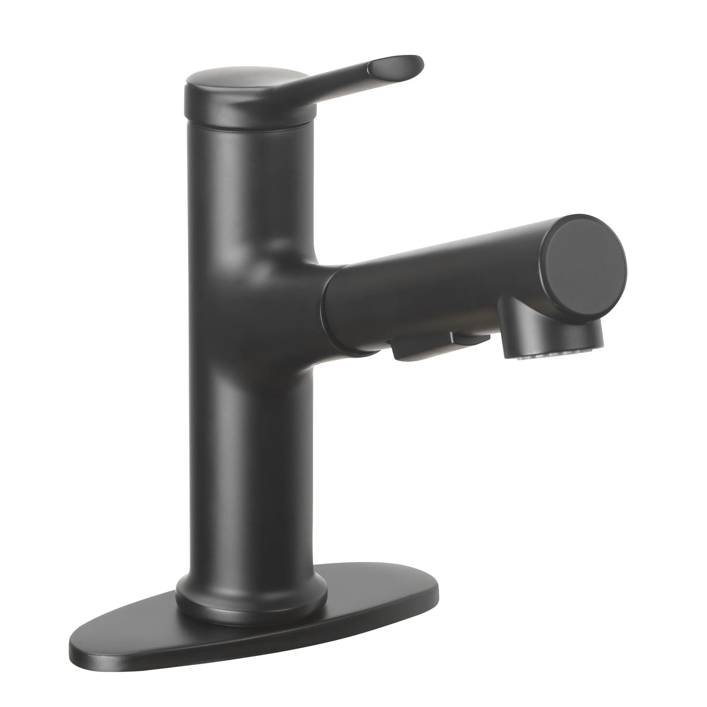 Better Homes and Gardens Pull-Out Bathroom Sink Faucet with Pop-Up Drain and Optional Deckplate, Matte Black