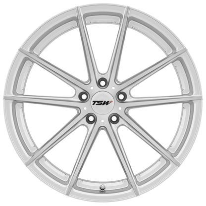 Tsw Bathurst 19X9 5X120 15Et 76.1Cb Silver W/Mirror Cut Face Wheel