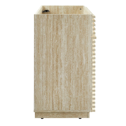 Modway Render 36" Faux Travertine Bathroom Vanity Cabinet (Sink Not Included) in Travertine