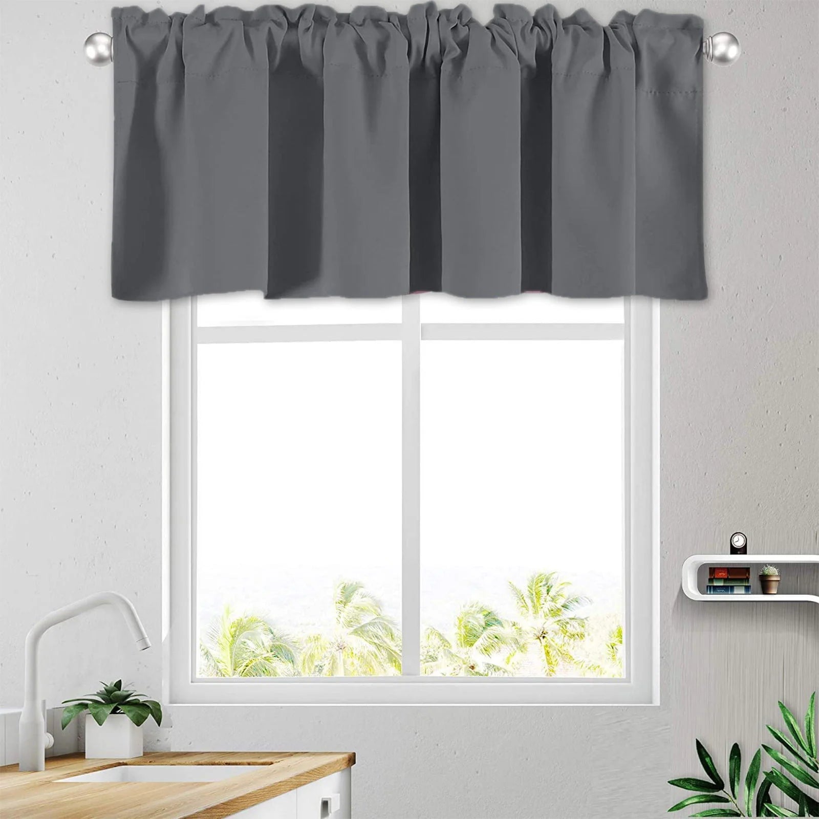 Blackout Curtains Kitchen Curtain,Short Curtains Half Window Curtains for Bedroom,Privacy Curtain Tiers for Windows, Energy Saving Curtain Tiers for Bathroom Shades,57°18inches per Panel