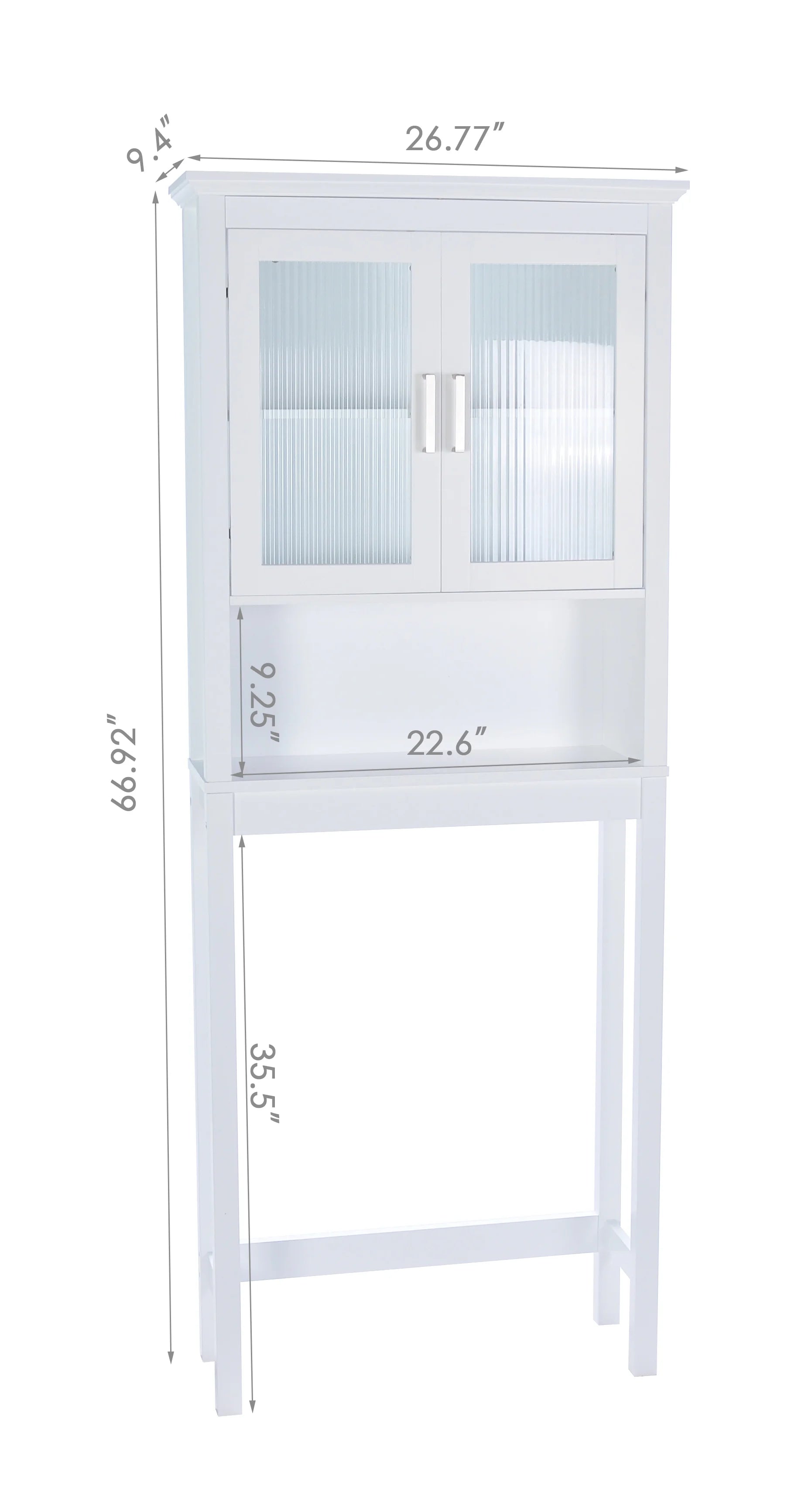 Spirich Bathroom Cabinets over the Toilet Shelf, Freestanding Space Saver Organizer with Tempered Glass for Bathroom White