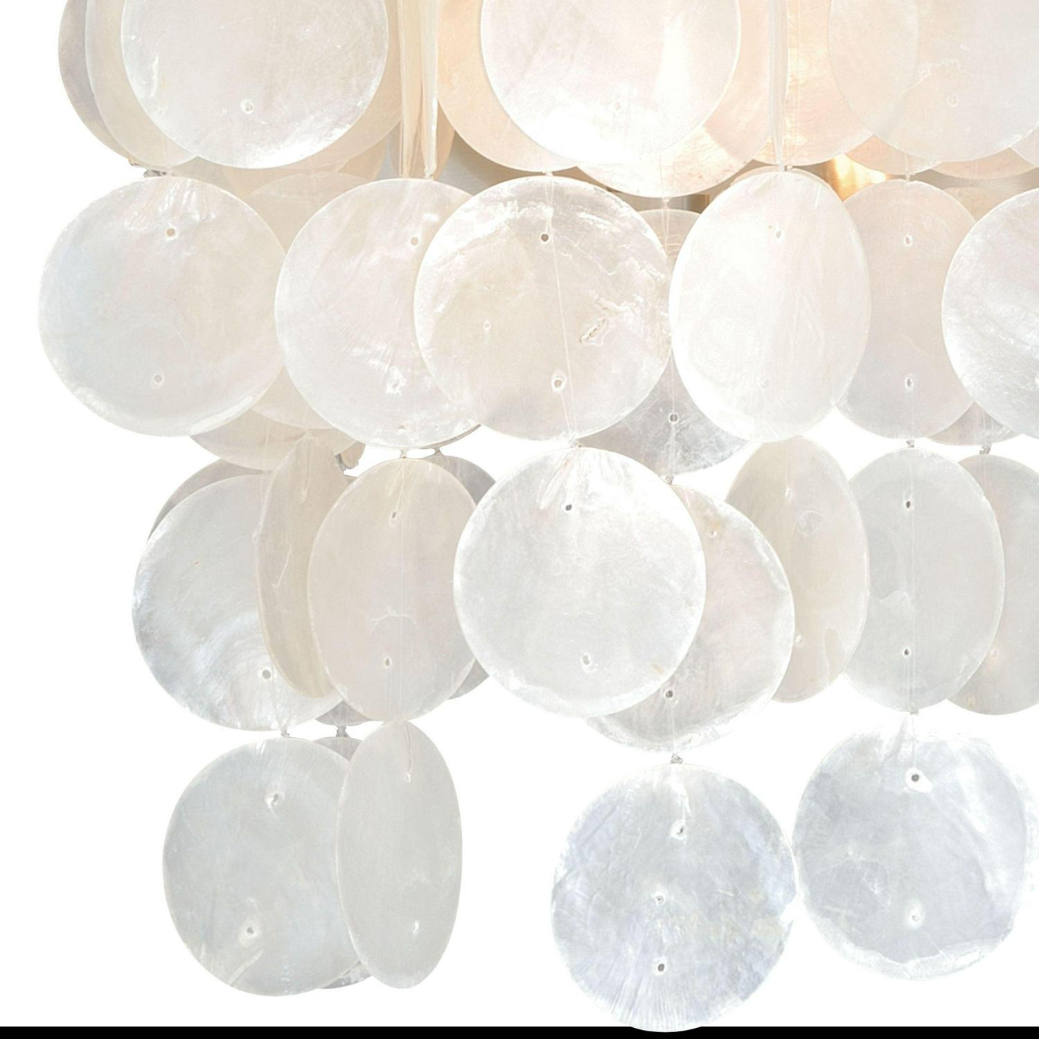 Elsa 1 Light Satin Nickel Capiz Shell Coastal Bathroom Wall Fixture