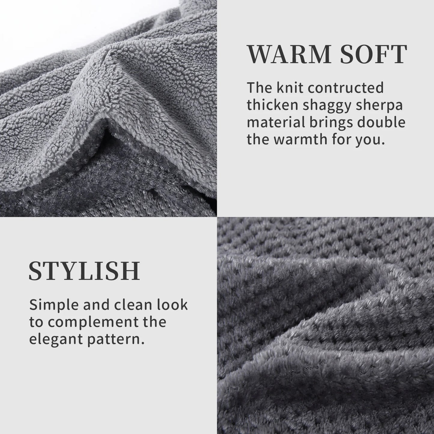 GAOMON Electric Heated Blanket King Size with Dual Control - Sherpa Throw Blanket with 4 Fast Heating Levels & 10 Hours Auto Off, Machine Washable, ETL Certified, Gray