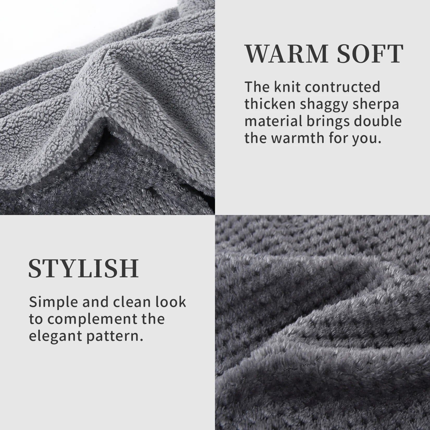 GAOMON Electric Heated Blanket King Size with Dual Control - Sherpa Throw Blanket with 4 Fast Heating Levels & 10 Hours Auto Off, Machine Washable, ETL Certified, Gray
