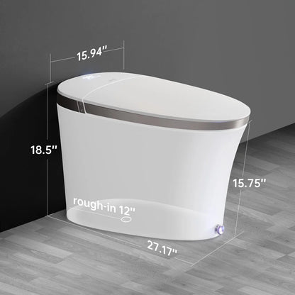 EPLO Smart Toilet Bidet, Auto Open/Close Lid,Foam Shield Splash Proof,Auto Flush,Elongated Toilet