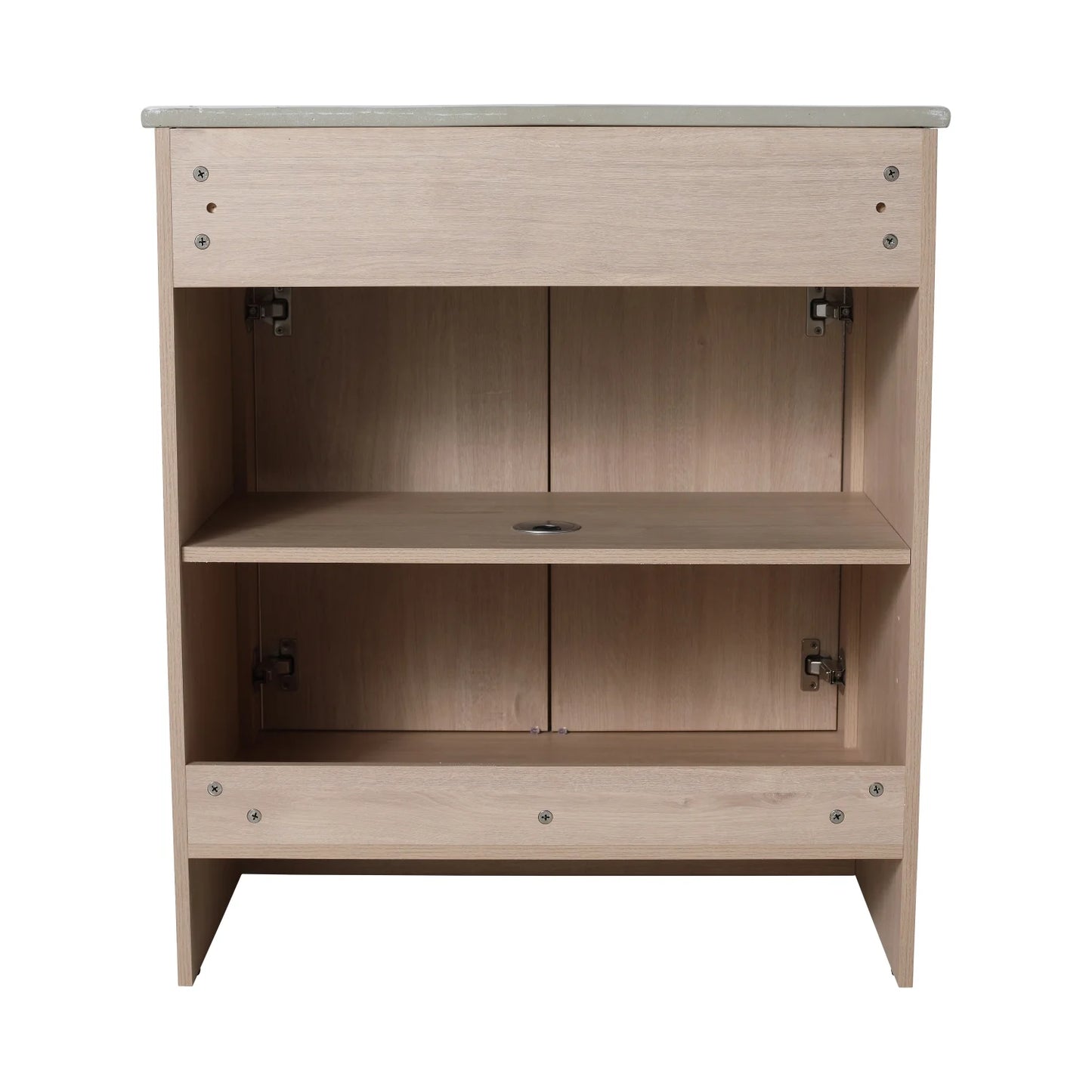 Holaki 30 Inch Freestanding Bathroom Vanity with Black Ceramic Sink & 2 Soft-Close Cabinet Doors, Plain Light Oak