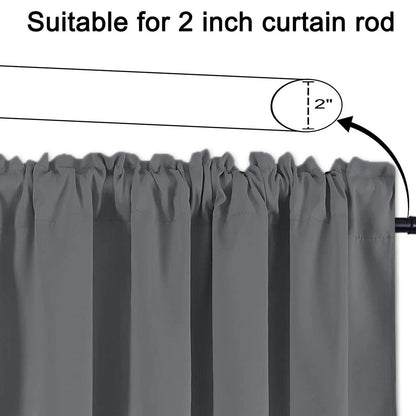 Blackout Curtains Kitchen Curtain,Short Curtains Half Window Curtains for Bedroom,Privacy Curtain Tiers for Windows, Energy Saving Curtain Tiers for Bathroom Shades,57°18inches per Panel