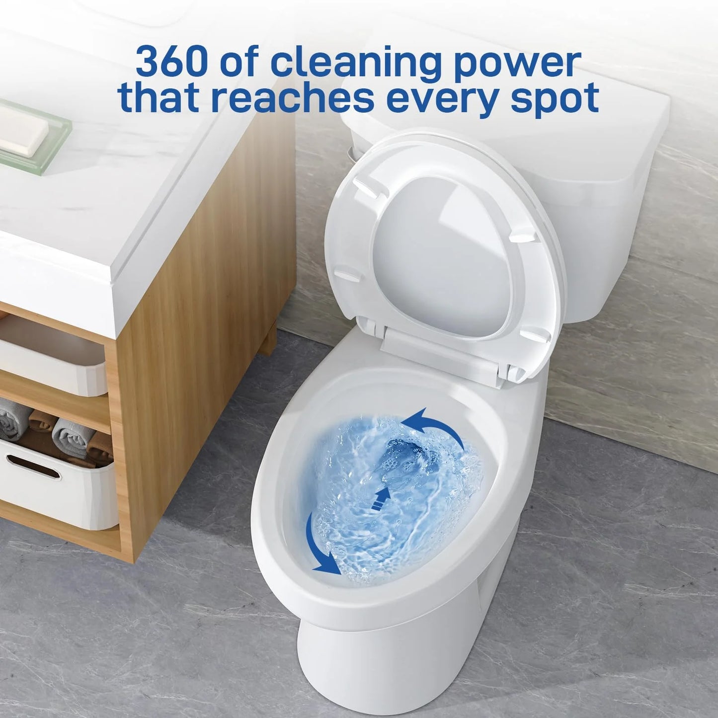 Elongated Toilets, 1.28 GPF Universal Height Siphonic Flush Toilet, Universal Height ADA Cotton, Water Efficient Bathroom Toilet(Toilet Seat Included) - Ceramic White