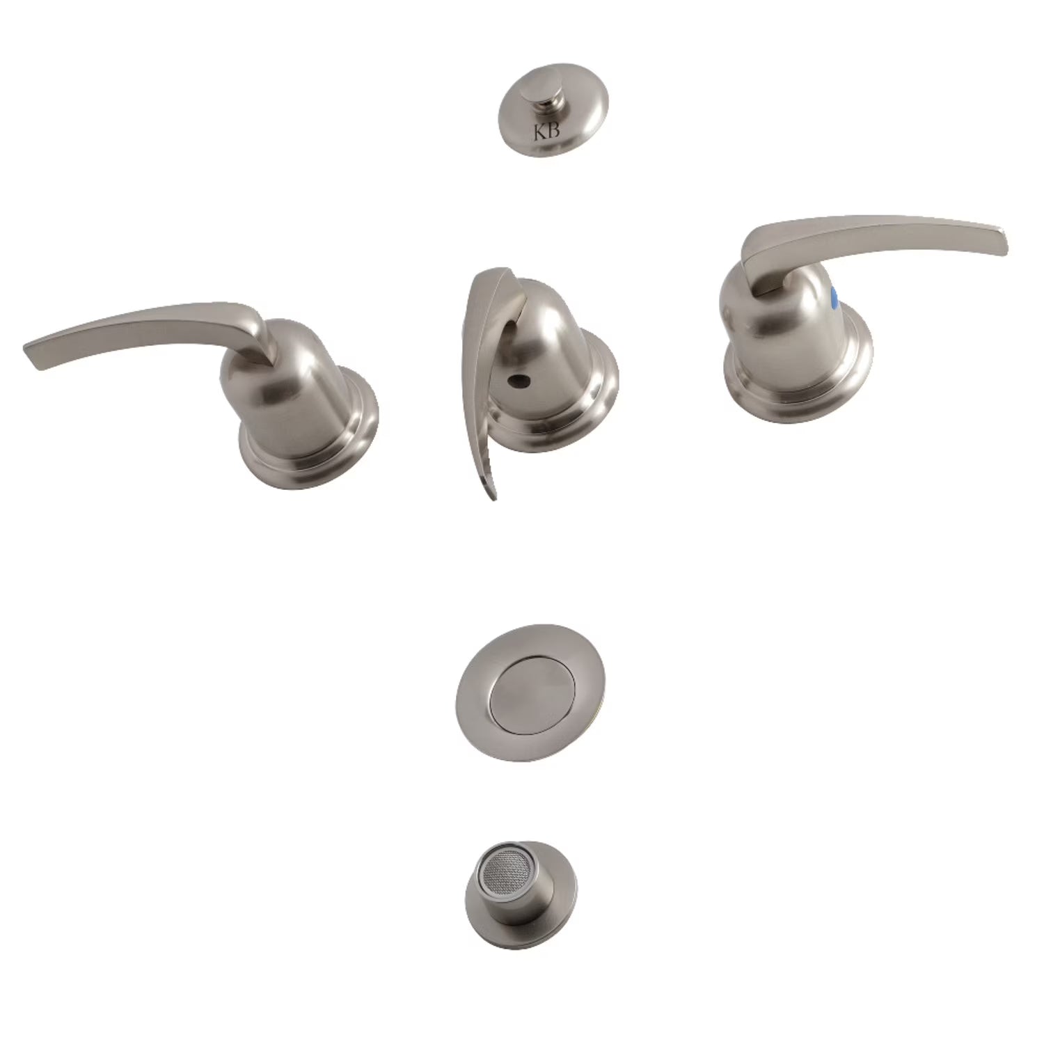 Kingston Brass KB6327EFL Centurion Three-Handle Bidet Faucet with Brass Pop-Up, Brushed Brass