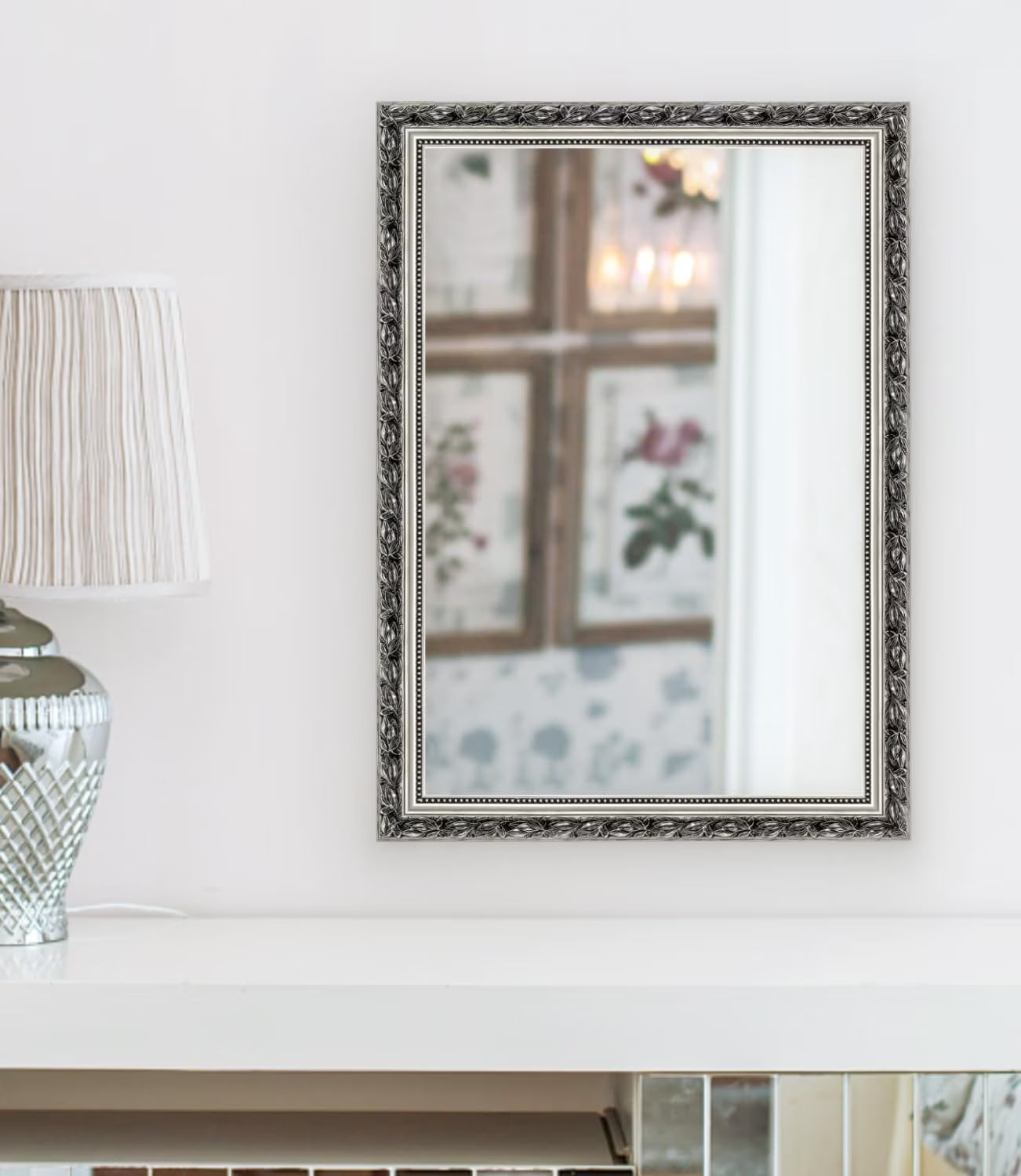 H-A Black& Gold Framed Rectangle Bathroom Mirrors for Wall,Wall Mounted Vintage Mirror Vertical or Horizontal Hanging for Living Room,Bedroom (40''x24''Vintage)