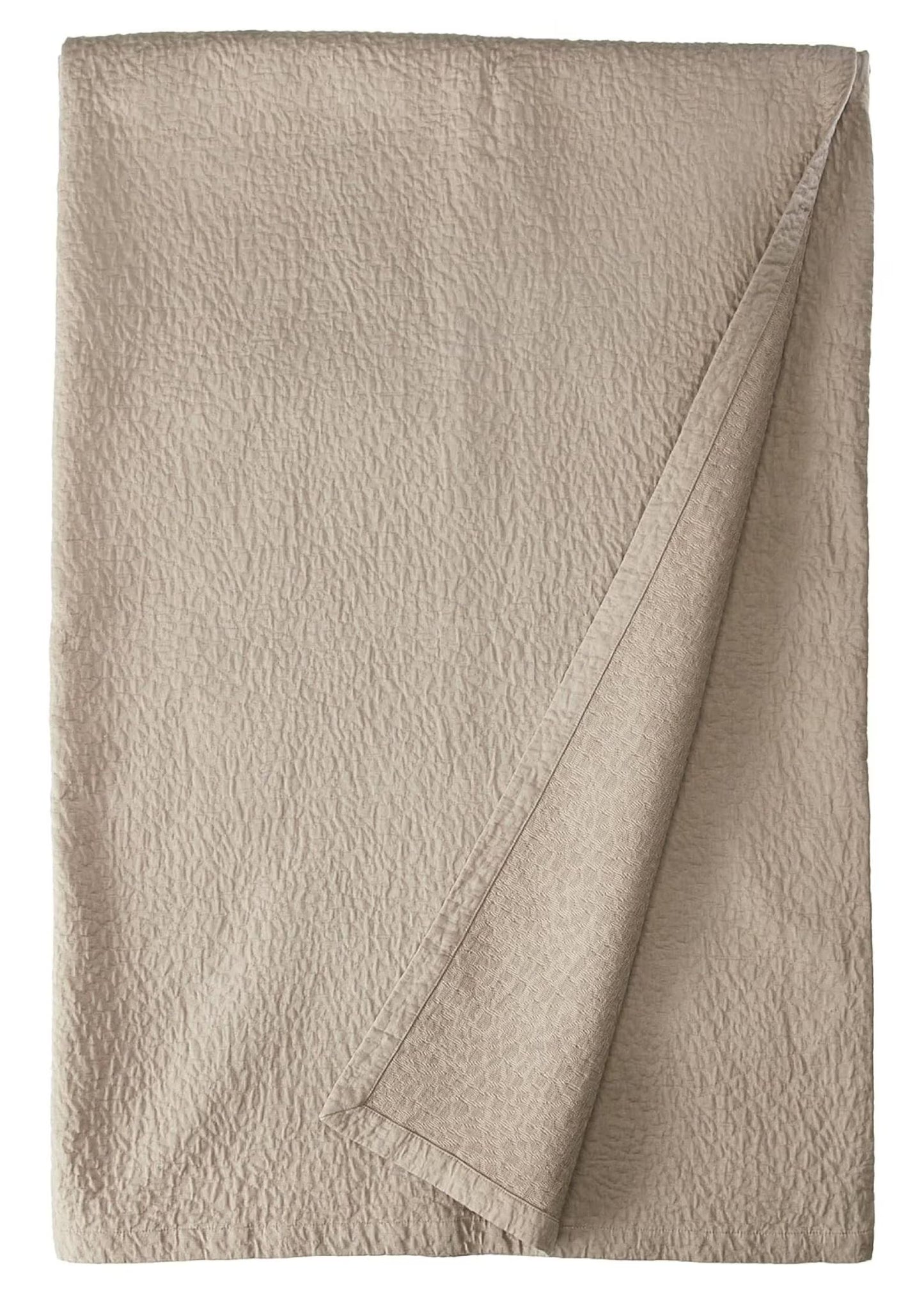 Matelasse Blanket Coverlet, Foliage Pattern, King, Light Grey