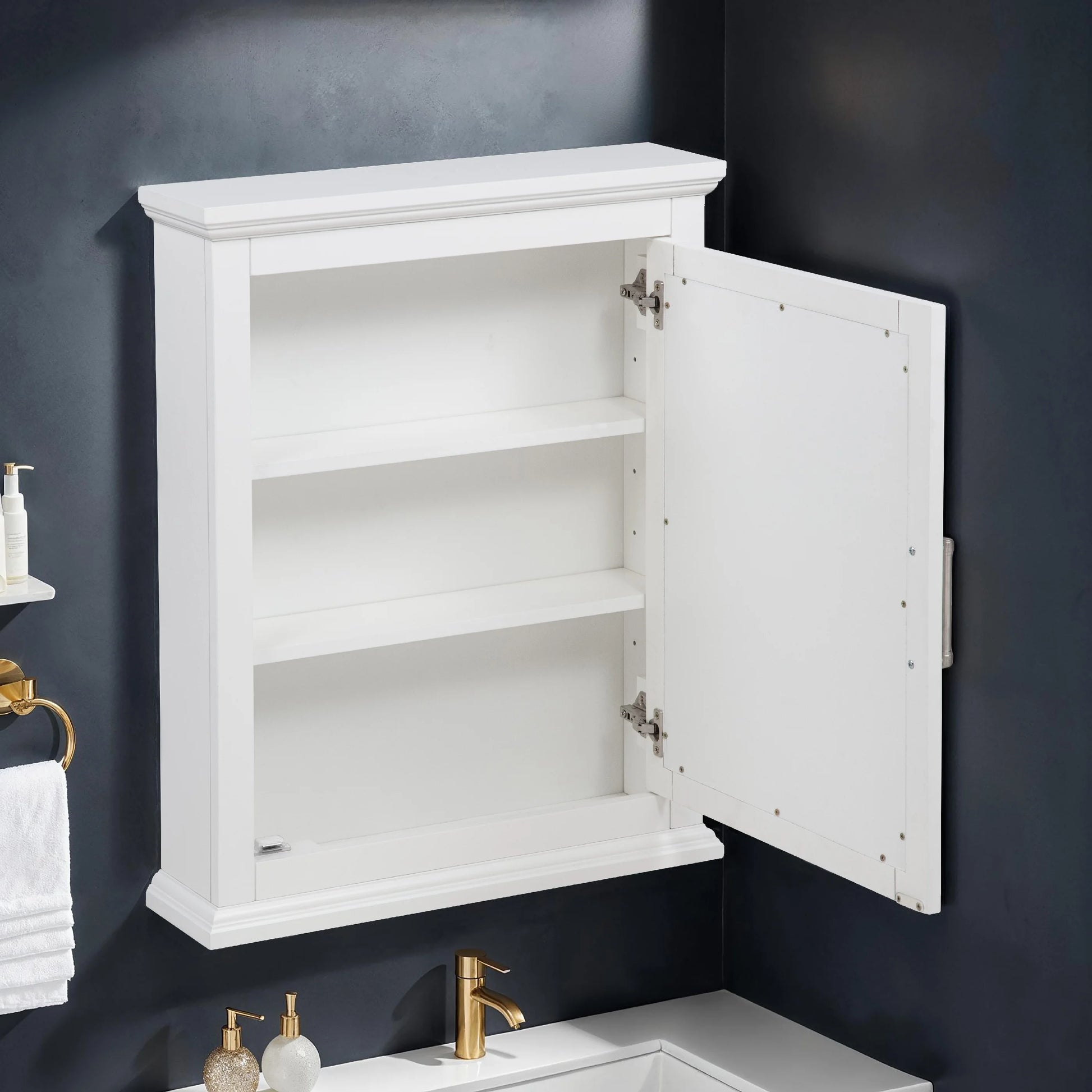 Linon Serenity Bathroom Medicine Cabinet, White