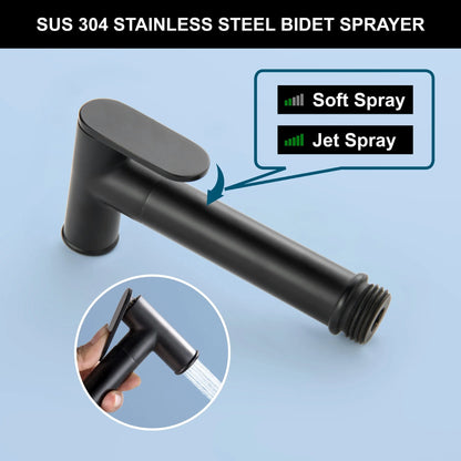 Wall Mounted Handheld Bidet Sprayer for Toilet Portable Pet Shower Matte black
