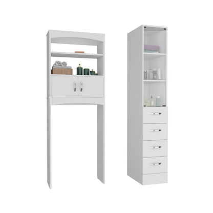 Depot E-Shop Sheridan 2 Piece Bathroom Set, Linen Cabinet + Over The Toilet Cabinet