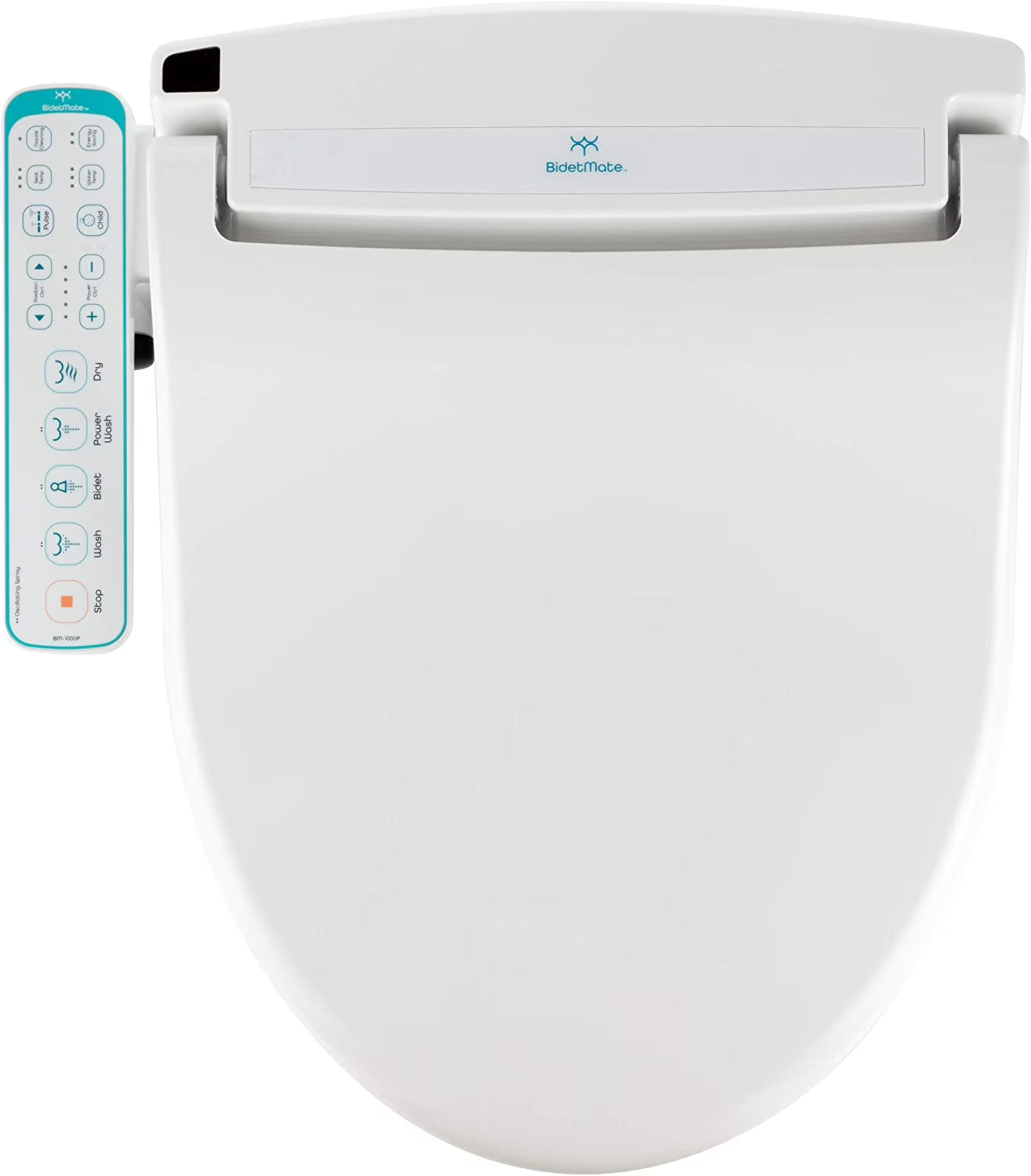 BidetMate 1000 Series Japanese Toilet Seat with Heated Bidet & Control Panel, Elongated
