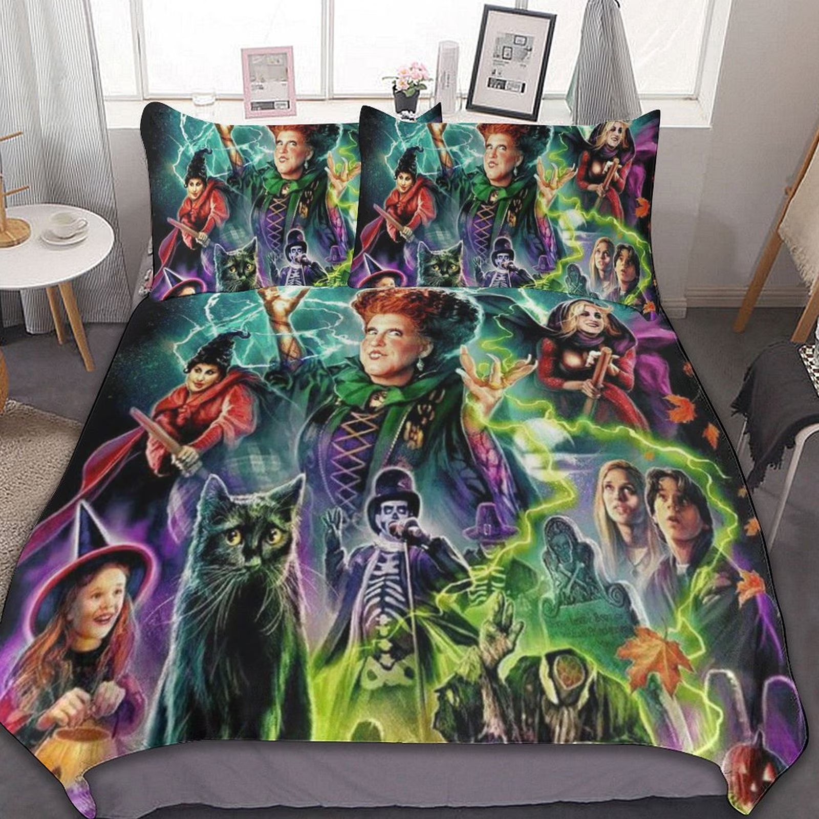 Hocus Pocus 3 Pieces Quilt Cover Set Soft Bedding Set 1 Duvet Cover + 2 Pillow Shams Home Bed Cover 86"x70"