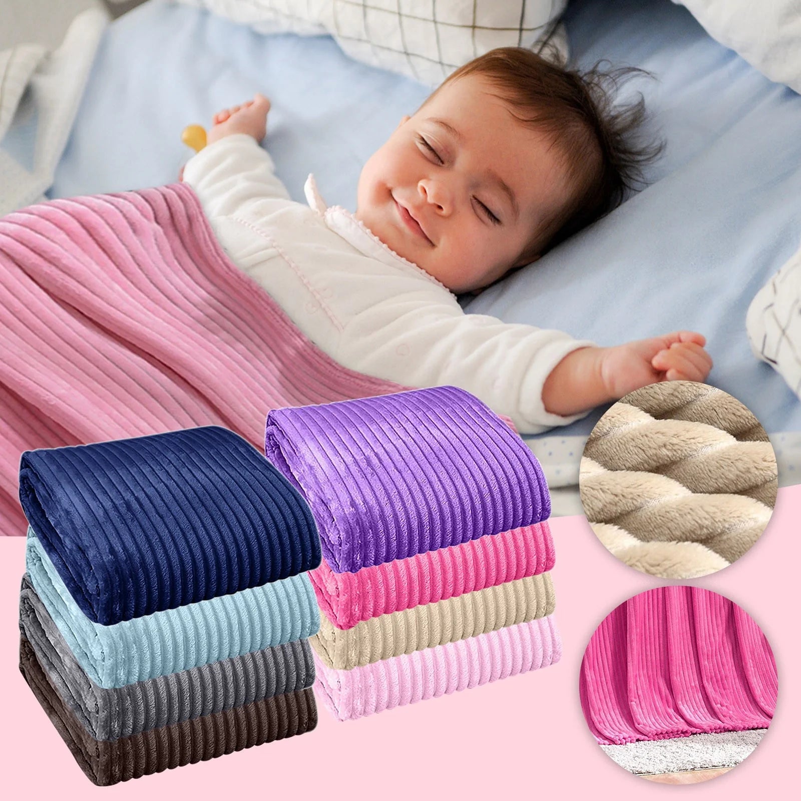 Floleo Clearance 27x39in Flannel Blanket Soft Warm Cozy Bed Blanket Plush Sofa Throw Blanket