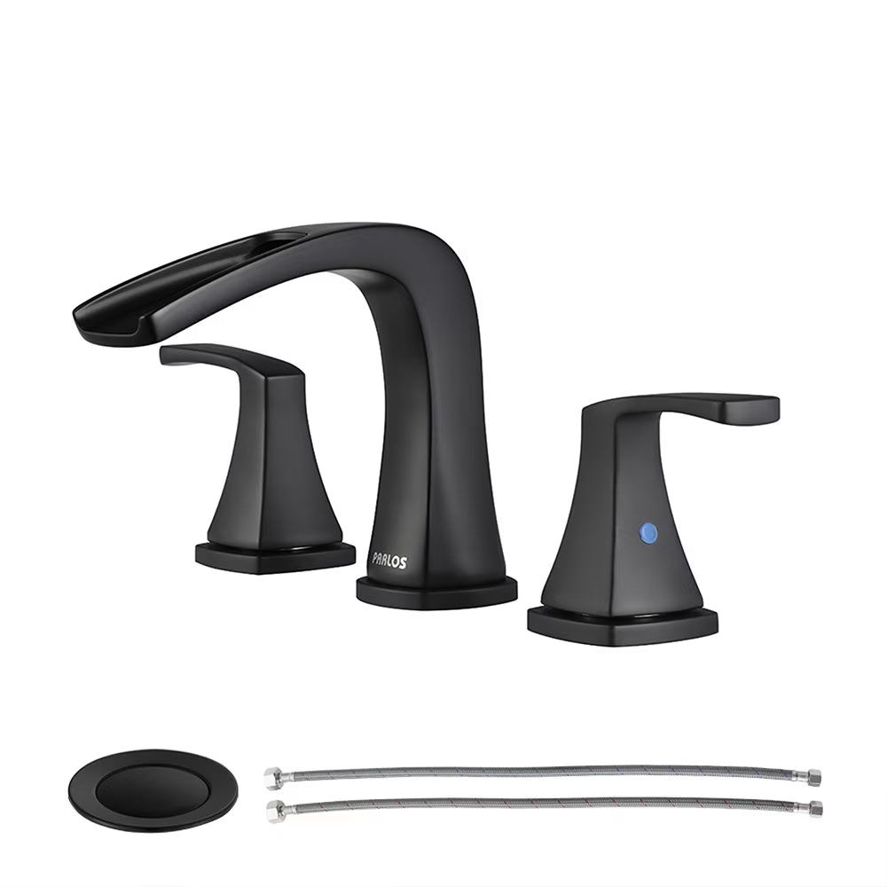 PARLOS Waterfall Widespread Two Handles Bathroom Sink Faucet , Polished Chrome