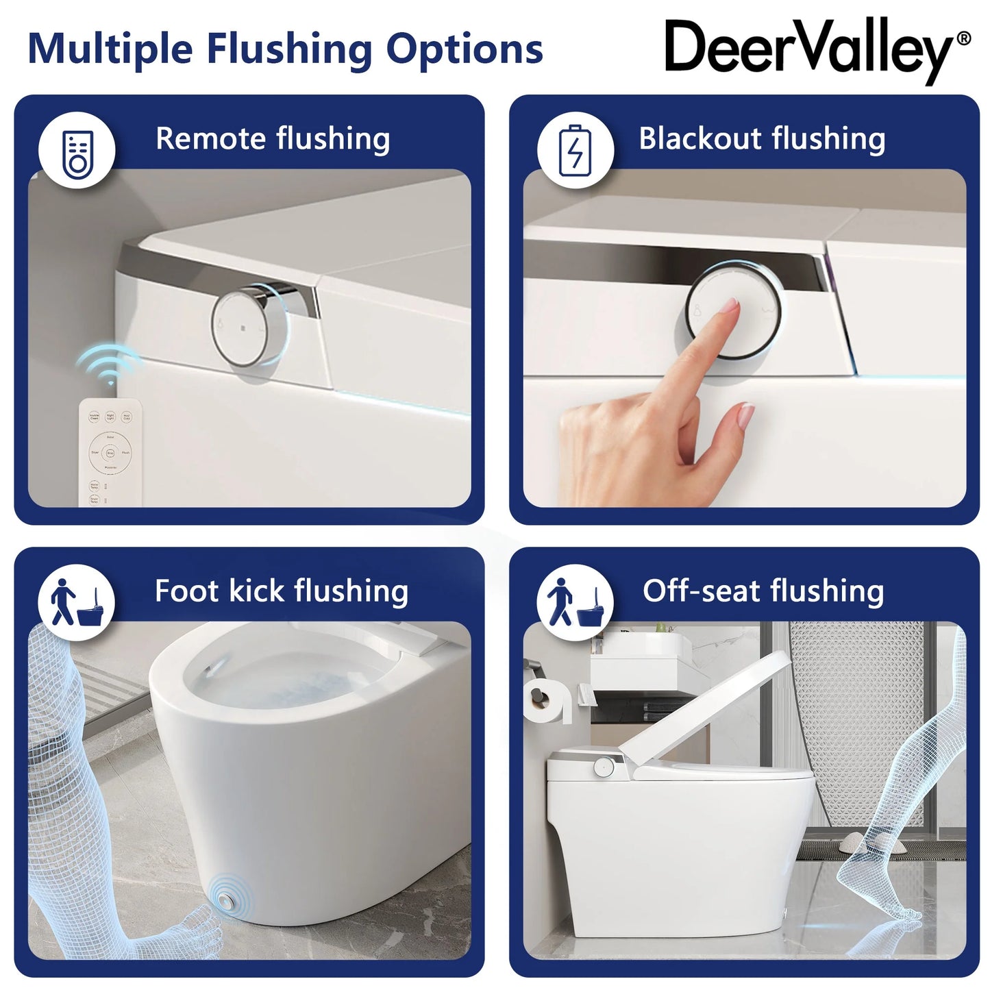 Elongated Bidet Toilet 1.28 GPF in White with Remote, Blackout Flush, Auto Flush, Heated Seat and Warm Air Dryer