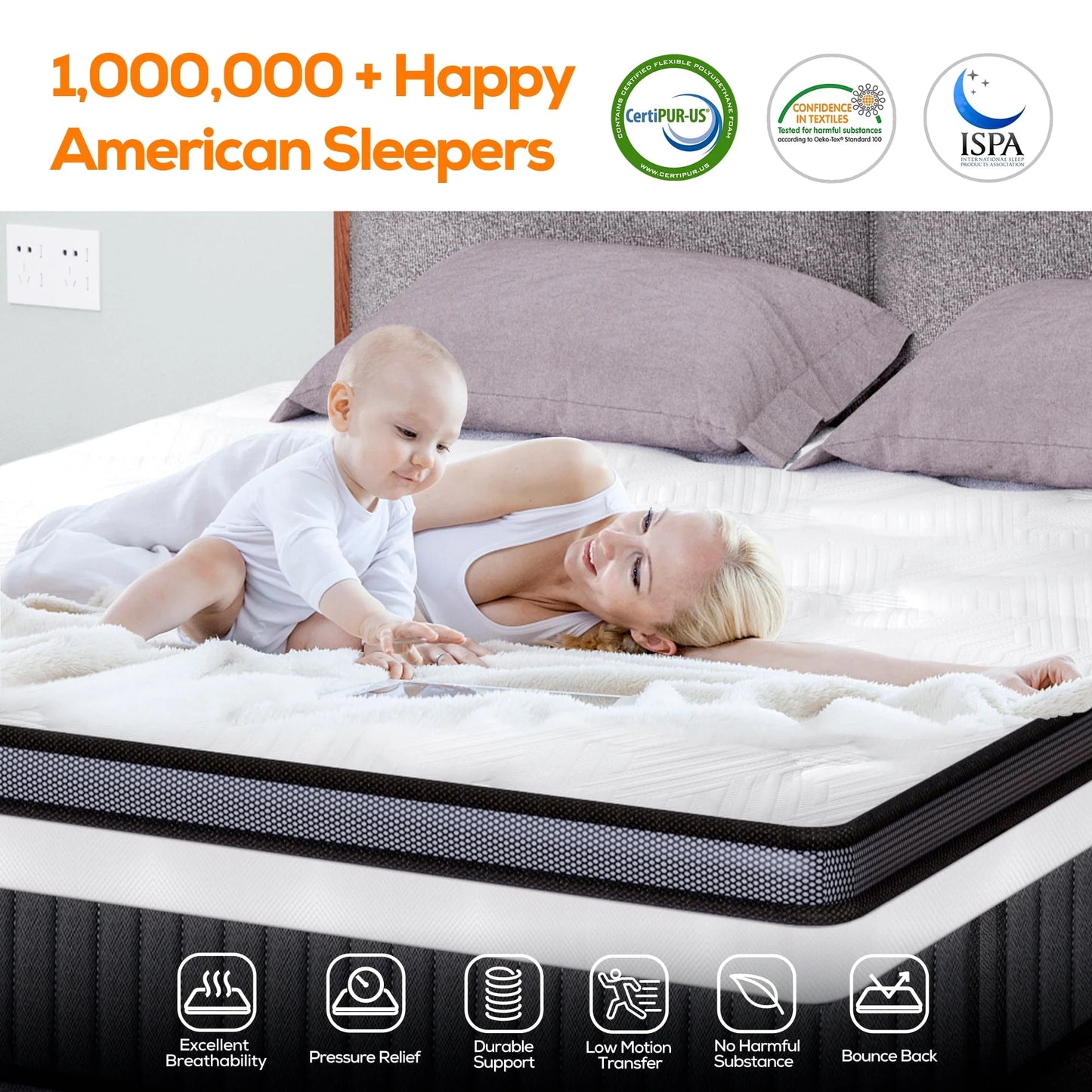 King Mattress, Famistar 13 Inch Memory Foam Mattress King Size, Innerspring Hybrid King Bed Mattress in a Box Medium Firm with Motion Isolation & Strong Support & Pressure Relief, CertiPUR-US