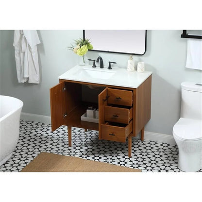 Elegant Kitchen and Bath 36 Inch Single Bathroom Vanity In Teak