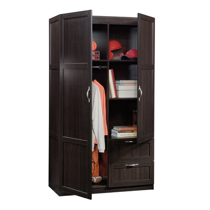 Sauder Wardrobe/Storage Cabinet, Cinnamon Cherry Finish