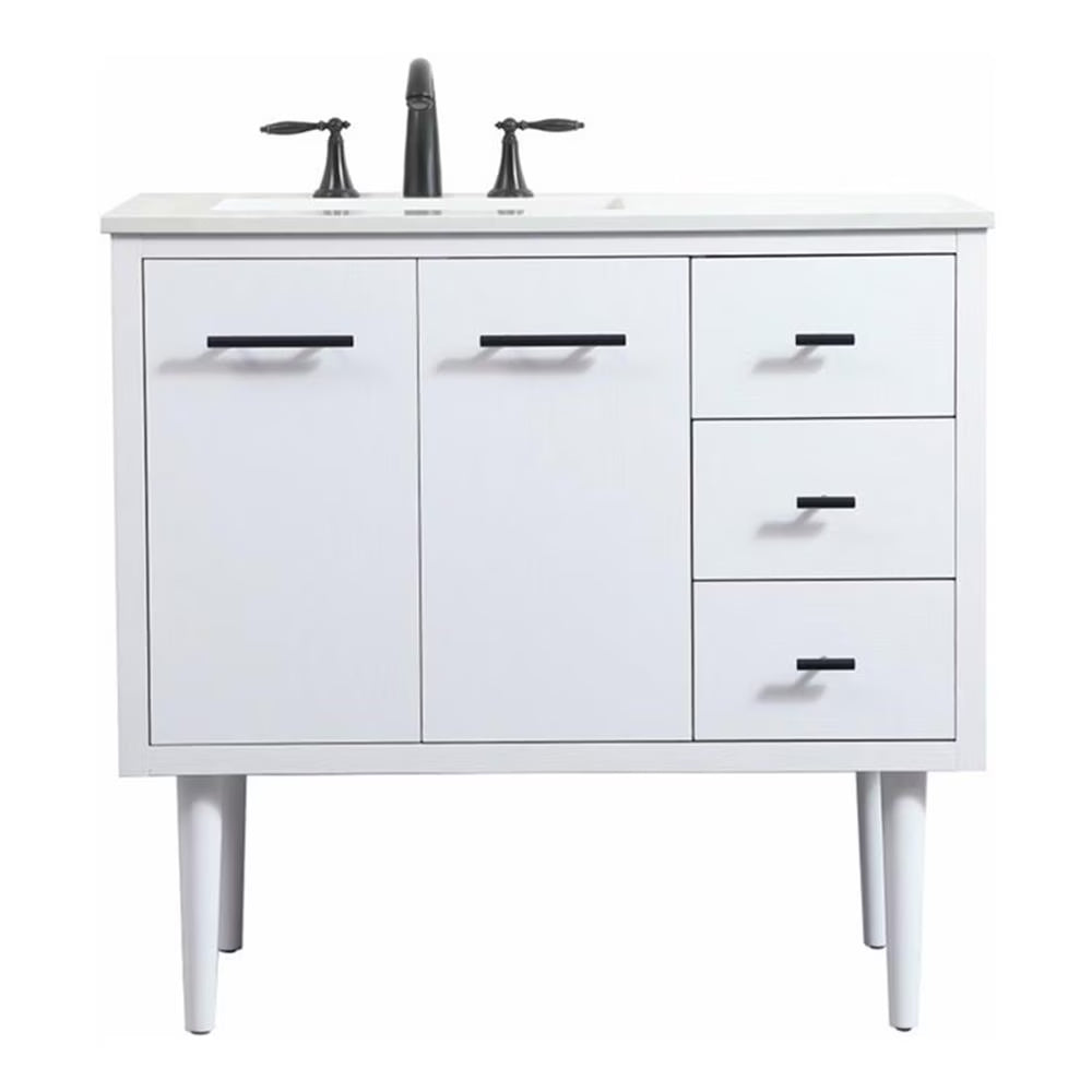 Elegant Kitchen and Bath 36 Inch Single Bathroom Vanity In Teak