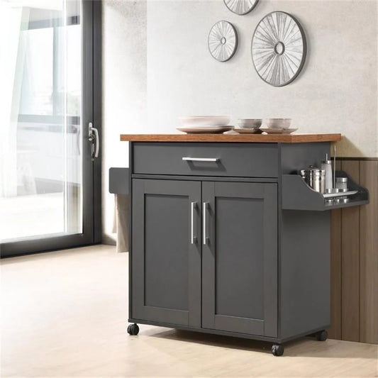 Modern Indoor Furniture Kitchen Island with Spice Rack plus Towel Holder