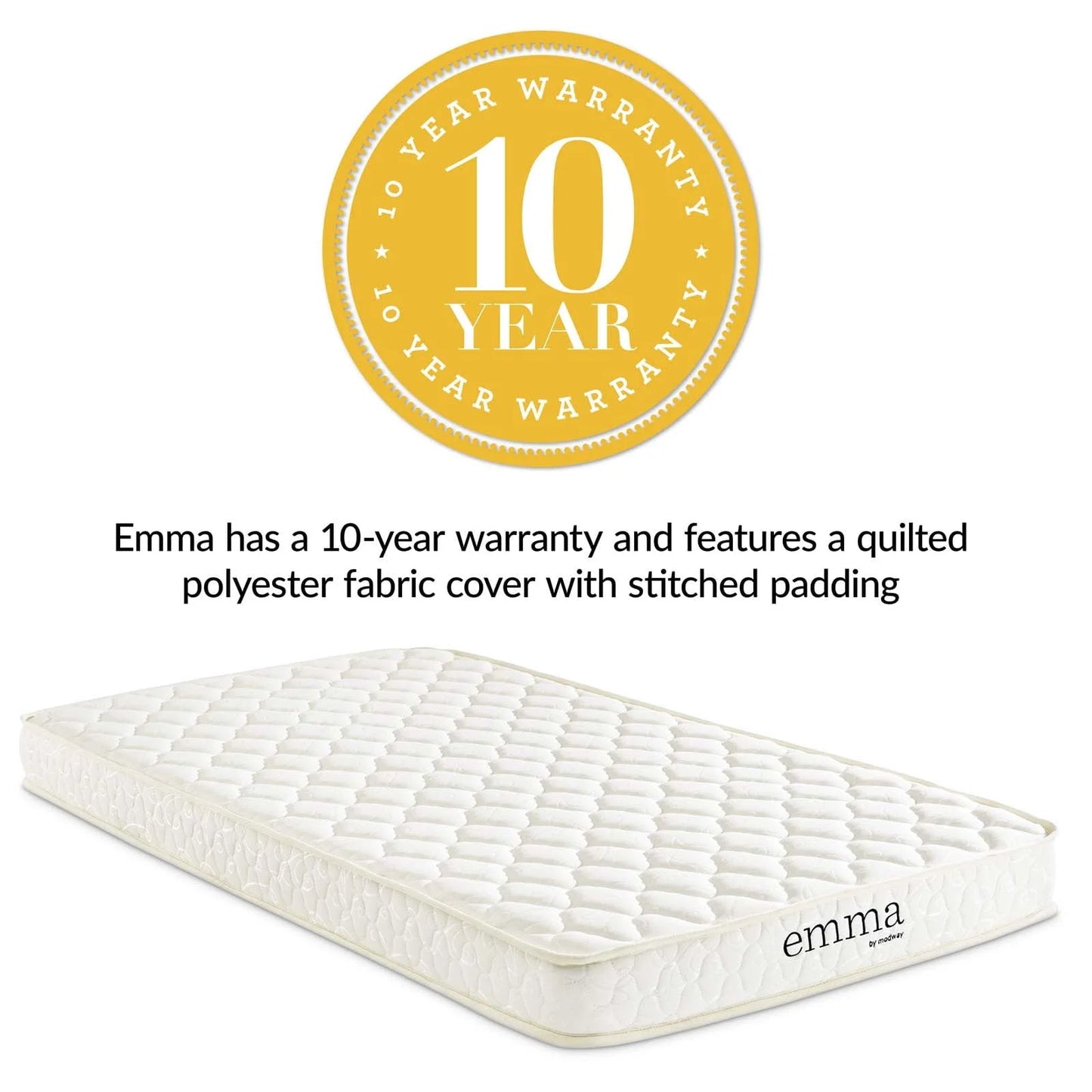 Modway Mila 6" Twin Mattress Foam Set of 2 in