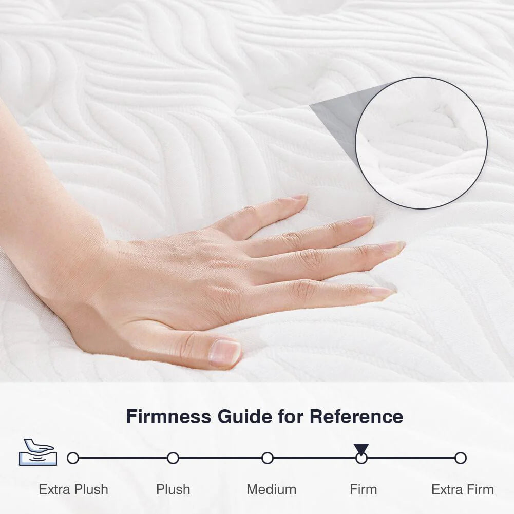 Avenco Queen Size Hybrid Mattress, 12-Inch Mattress in a Box, Pocketed Innerspring and Memory Foam Mattress, Medium Firm with Pillow Top, Supportive