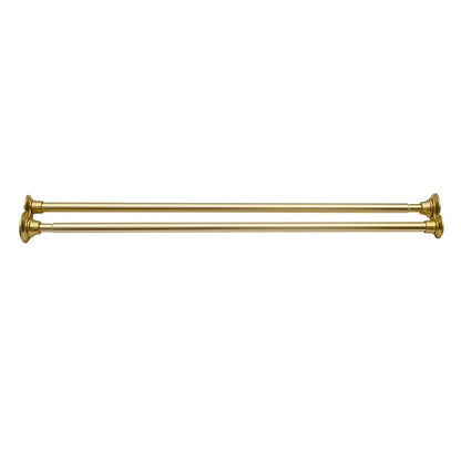 Utopia Alley Adjustable 72-In Double Shower Curtain Tension Rods - Rust-Proof Aluminum with Rubber End Cap, Easy Installation - Extendable, No Drilling, With Shower Liner and Hooks, Gold