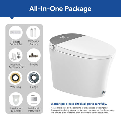 HOROW Smart Bidet Toilet Adjustable Cleaning , Heated Seat, No Water Pressure Limit, Auto Open/Close