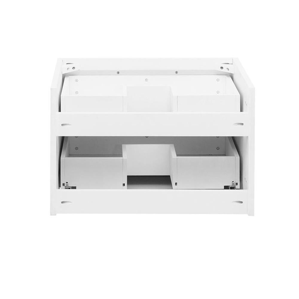 Fresca Lucera 24" White Wall Hung Vessel Sink Modern Bathroom Cabinet