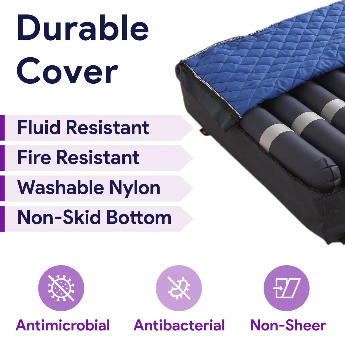 Proheal Bariatric Low Air Loss Alternating Pressure Air Mattress with 10" Dual Compressor, Pump, & Raised Rails - Stages I-IV - Bed Size: 36" x 80" Bed Thickness: 10/13"