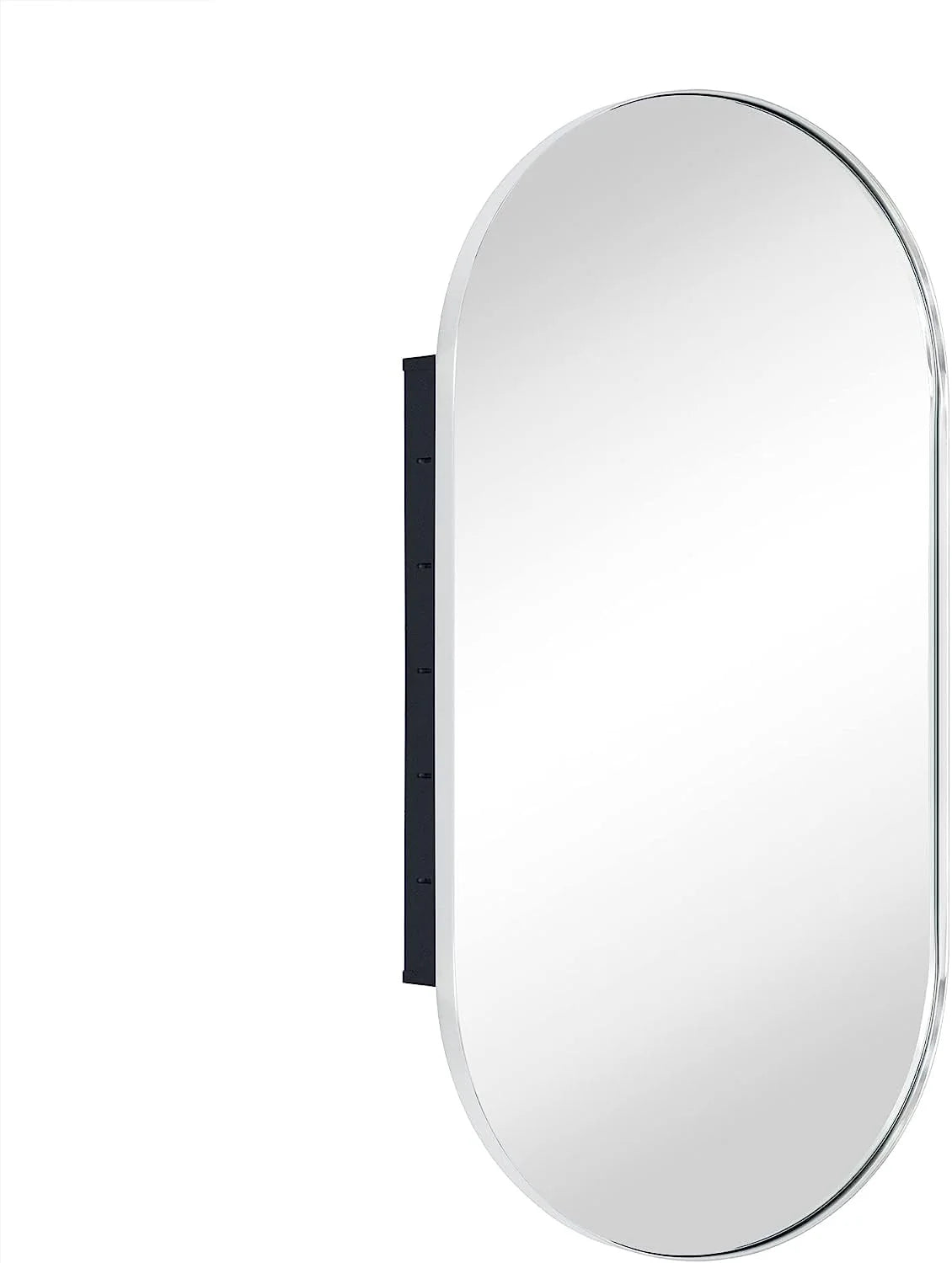 Oval Recessed Bathroom Medicine Cabinet With Mirror Stainless Steel Metal Framed Oblong Pill Shaped Bathroom Cabinet With Mirror 16X33''