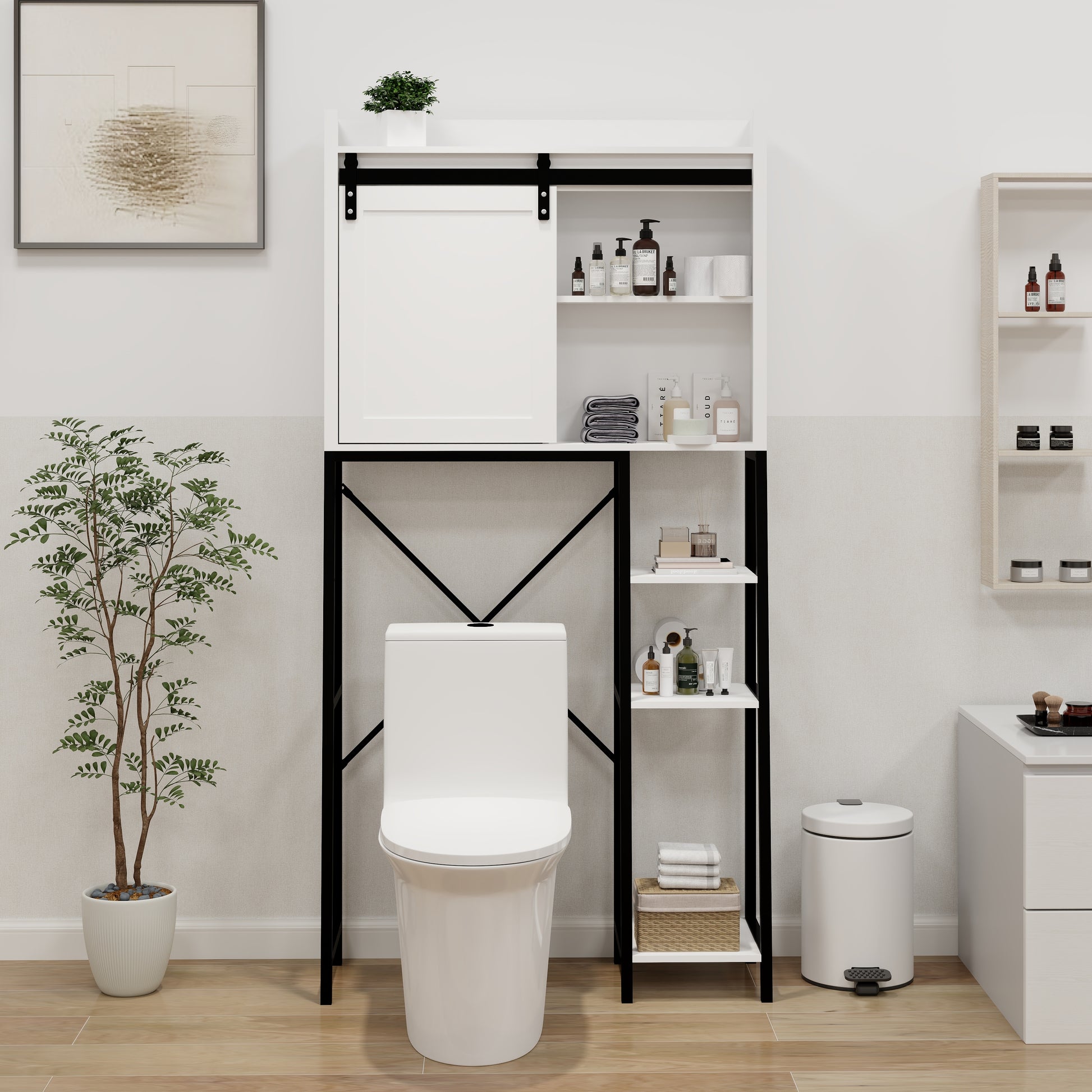 CNCJ Over The Toilet Storage Cabinet Bathroom Shelves