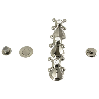 Kingston Brass KB320BX Metropolitan Three-Handle Bidet Faucet with Brass Pop-Up, Matte Black