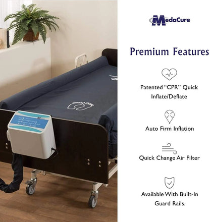 Medacure Alternating Pressure Air Mattress with Pump Included - Twin Size 80" x 36" x 8"