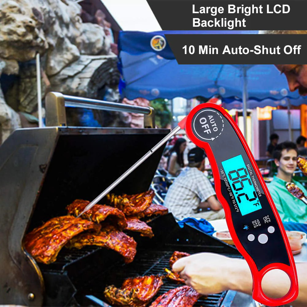 SUGIFT Waterproof Digital Instant Read Meat Thermometer with 4.7°?Folding Probe Calibration Function for Cooking Food Candy, BBQ Grill, Smokers
