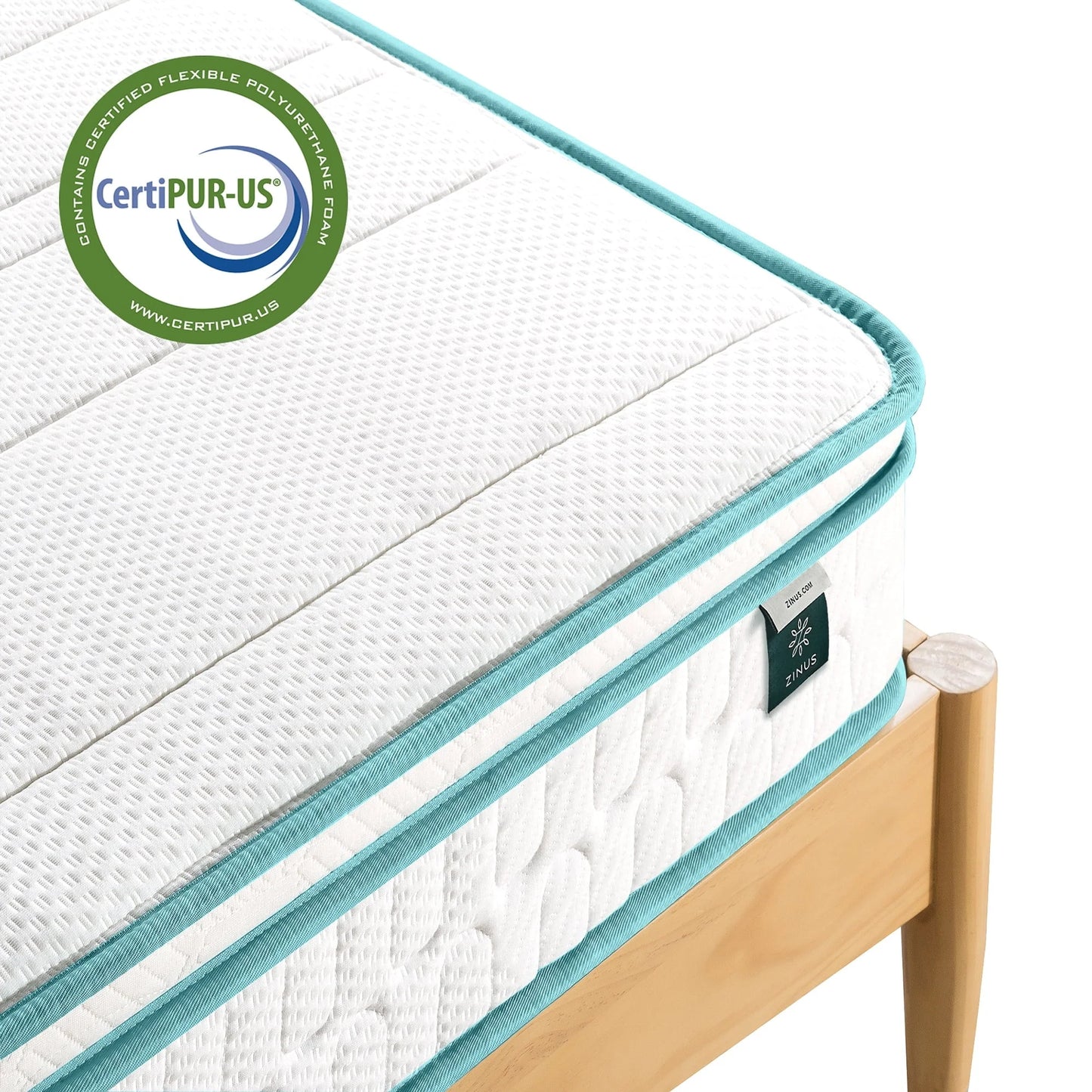 Zinus Green Tea Infused Euro Top 8" Innerspring Mattress, Queen
