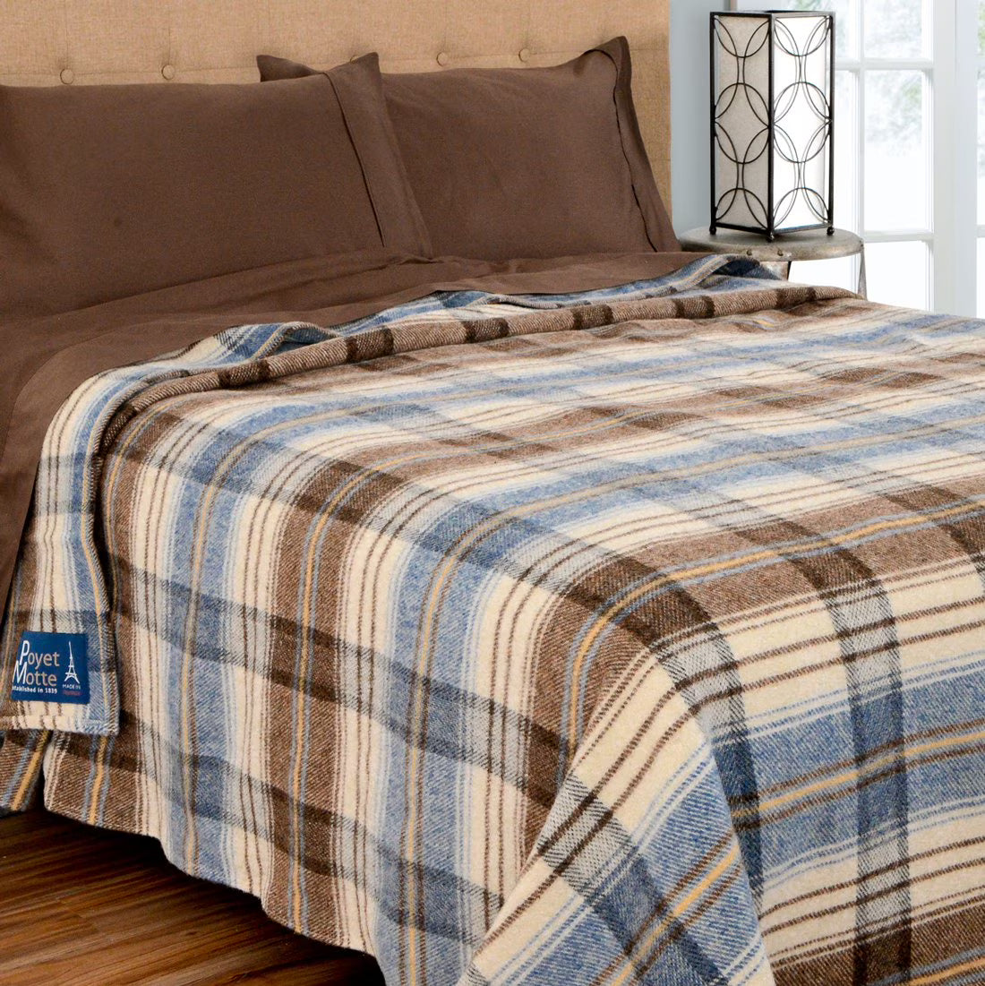 Chevreuse Wool Blend Plaid Washable King Blanket, Yellow