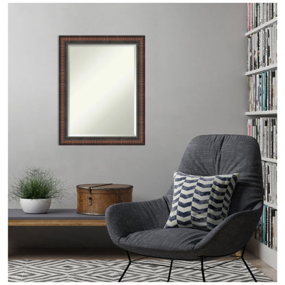 Amanti Art Caleb Brown Beveled Bathroom Wall Mirror
