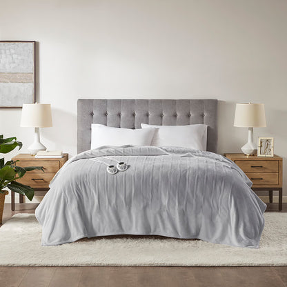 Serta Gray Polyester Electric Blanket, Queen
