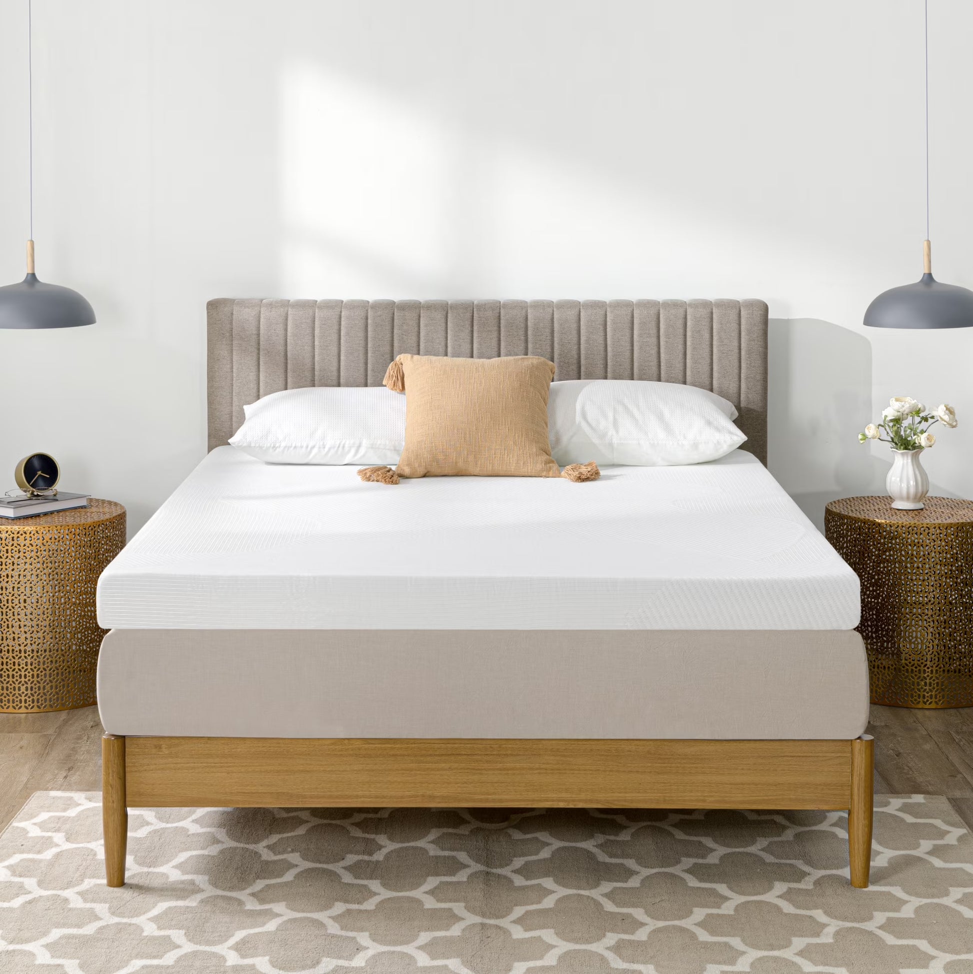 Zinus Spa Sensations Dual-Layer 4" Memory Foam Mattress Topper, Twin