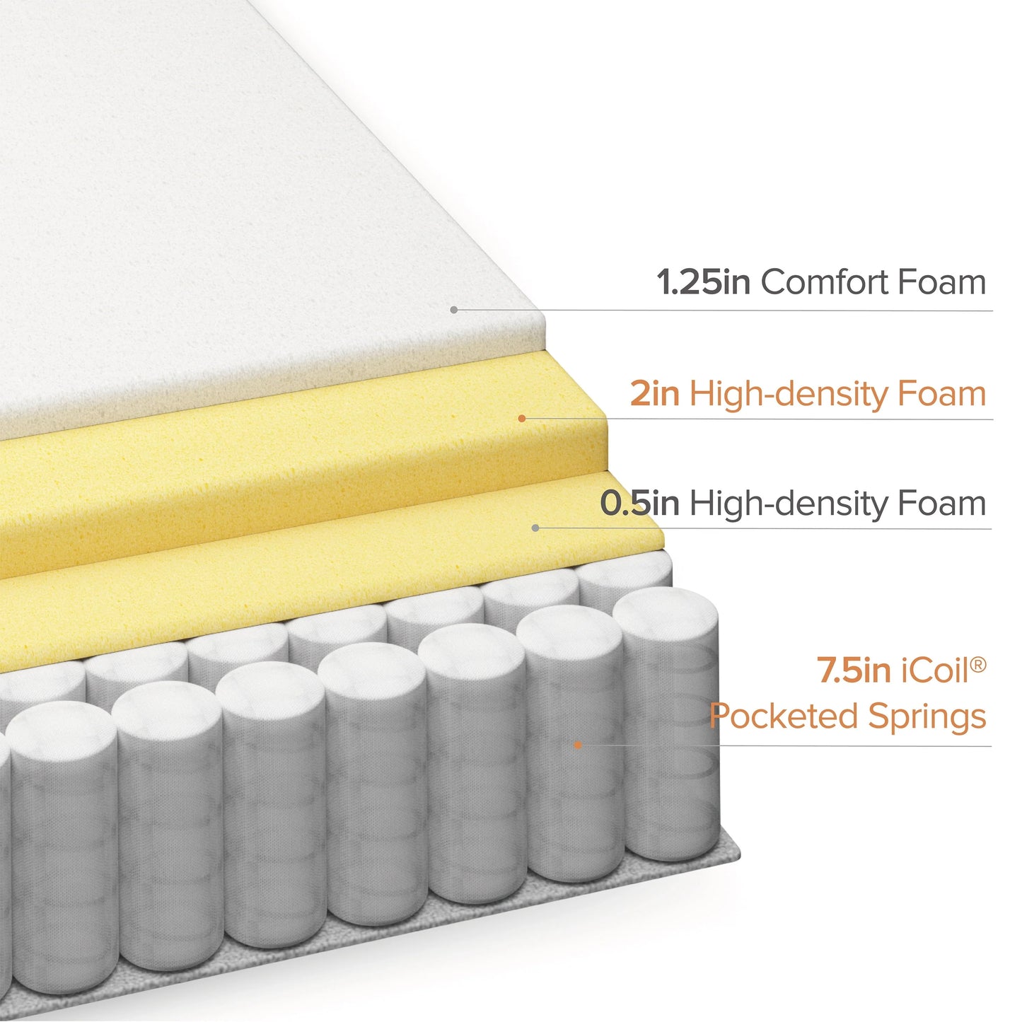 Zinus Euro Top 12" Hybrid Mattress - Comfort Foam and Pocket Spring, Queen