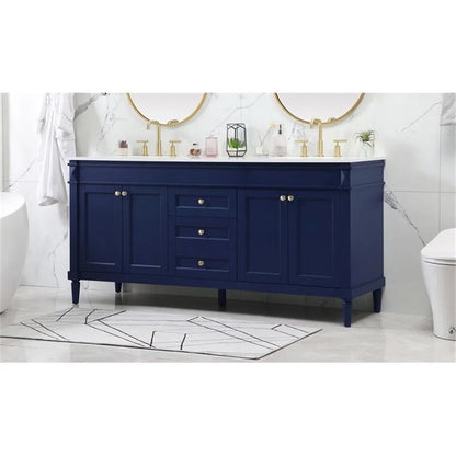 Elegant Kitchen and Bath 72 Inch Double Bathroom Vanity In Blue