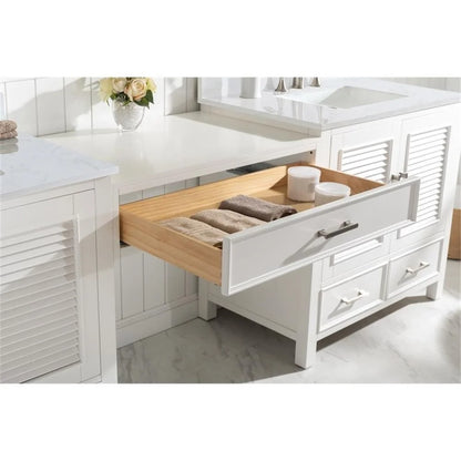Design Element Estate 102" Double Sink Bathroom Vanity Modular Set in White