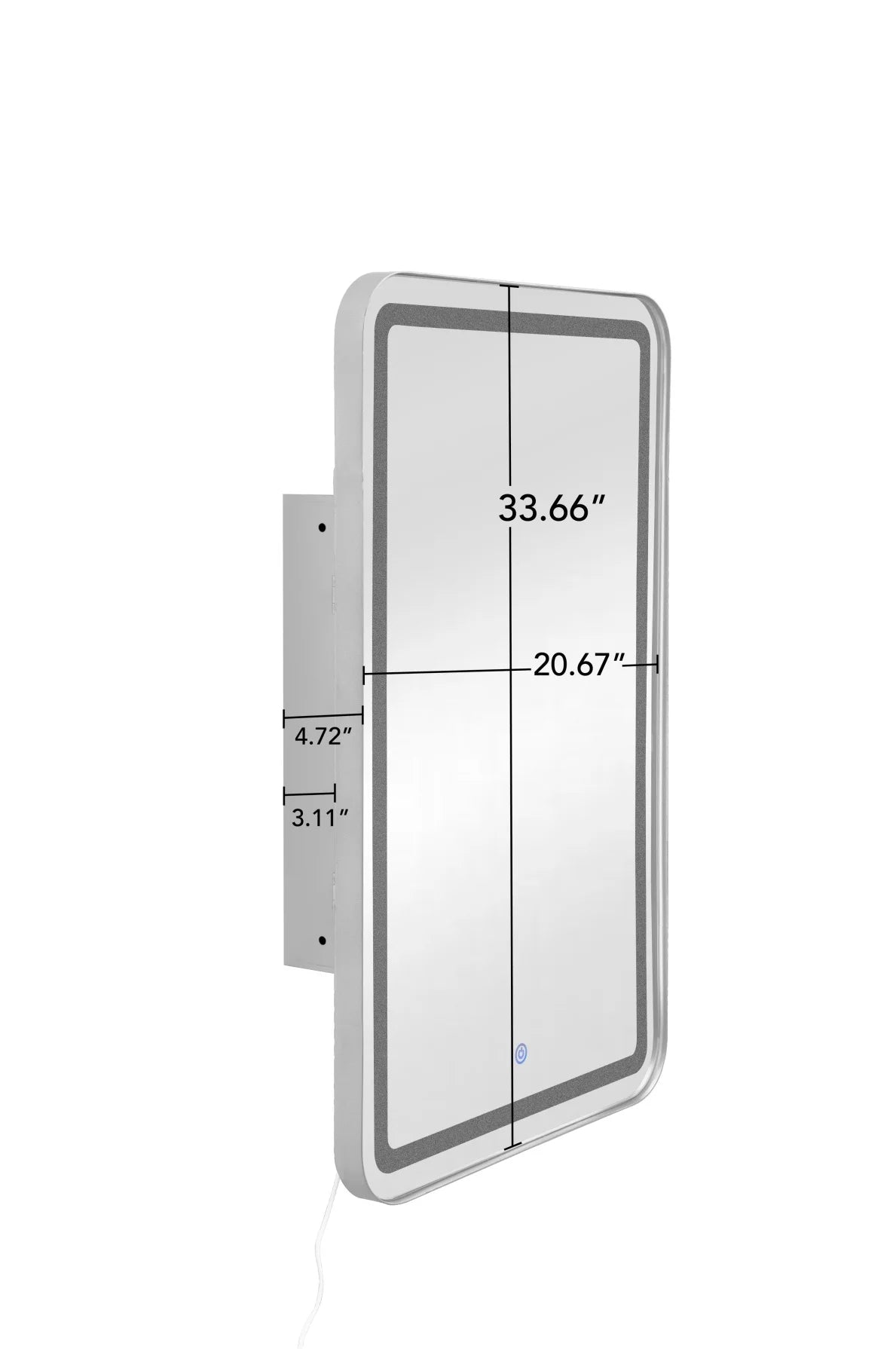 34-Inch Black Medicine Cabinet with Mirror, Wall-Mounted Bathroom Storage with Adjustable Glass Shelves & LED Lighting, Recessed or Surface Mount Design for Space-Saving Organization